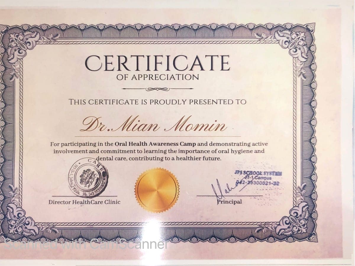 B.D.S. Degree verified scan